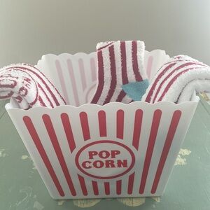 MOVIE POPCORN BUCKET WITH MATCHING SOCKS!